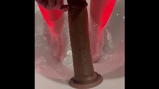 Tgirl ample big black cock faux-cock solo adventures