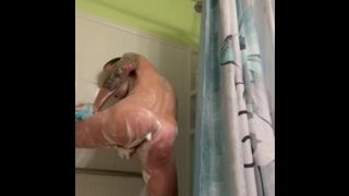 Trans girl Erika Chloe Taylor plays with herself and jizzes in the shower