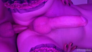 Femboy Cumming inside Trans GF with Macro shot Glance From Below!