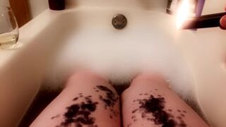 thicc trans PLUS-SIZE drips paraffin wax on thighs in the bath bathtub