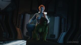 Futa Girl Hellbender x Gamora Marvel's Guardians of the Galaxy Game