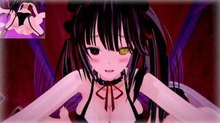 Date A Live - two Futas Kurumi Tokisaki | Male Taker POINT OF VIEW